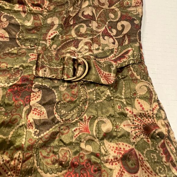Vintage Petite Sophisticate Vest Large green paisley adjustable waist zip up - Picture 16 of 16